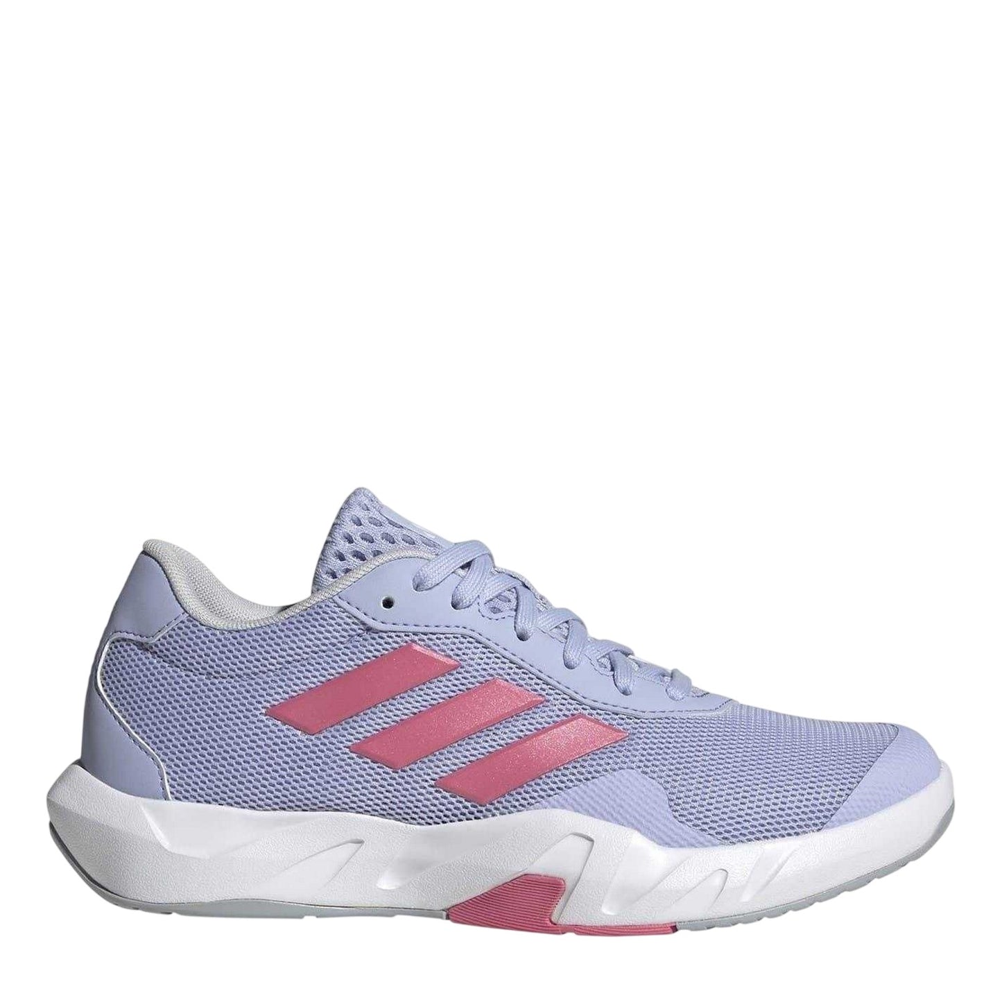 Violet - Lifestyle - Adidas Womens-Ladies Amplimove 3 Stripes Lace Up Flat Trainers