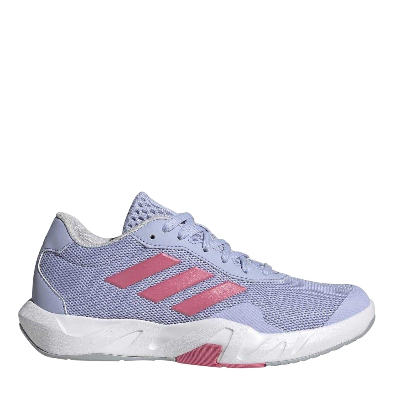 Violet - Lifestyle - Adidas Womens-Ladies Amplimove 3 Stripes Lace Up Flat Trainers