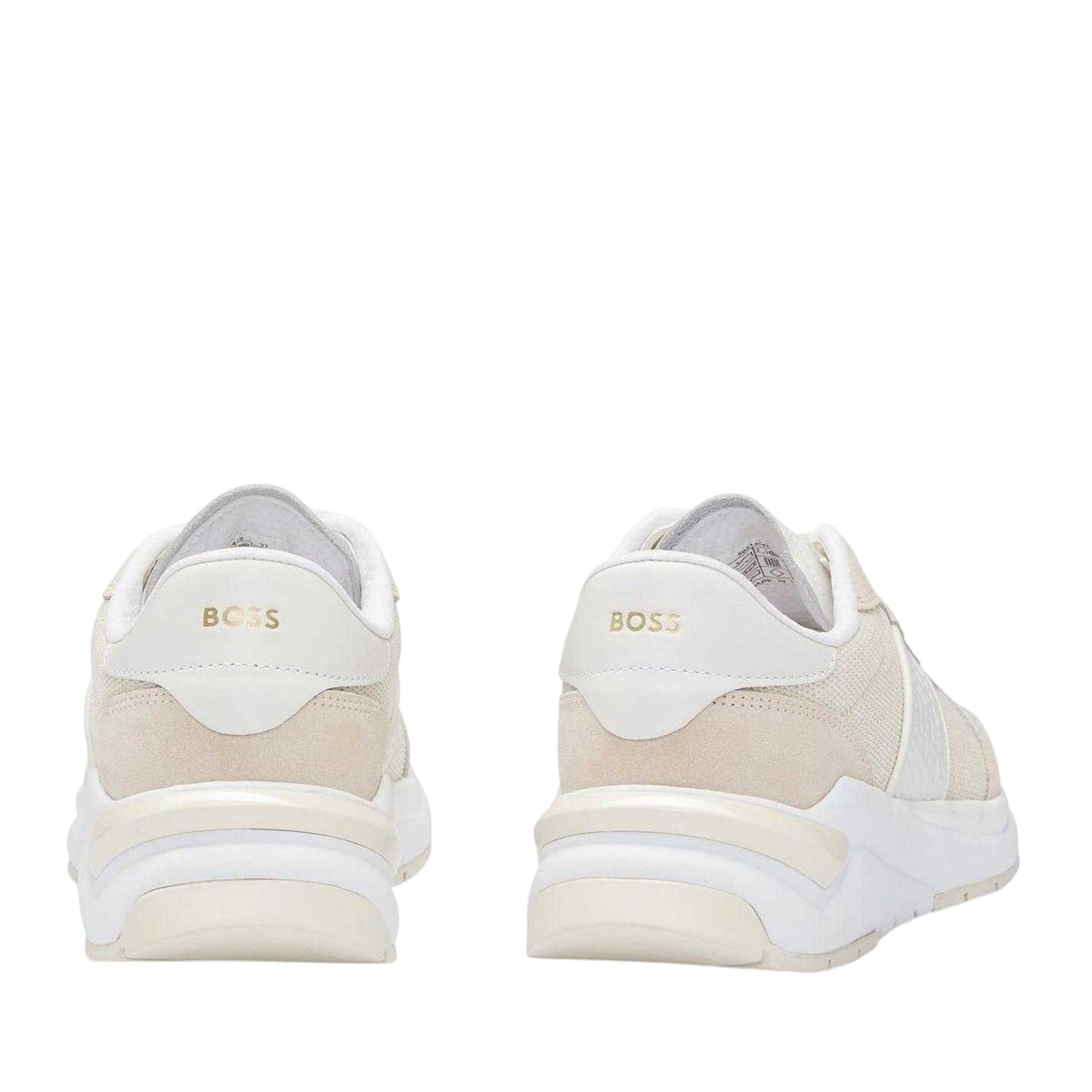 White - Back - Boss Womens-Ladies Skylar Suede Trainers