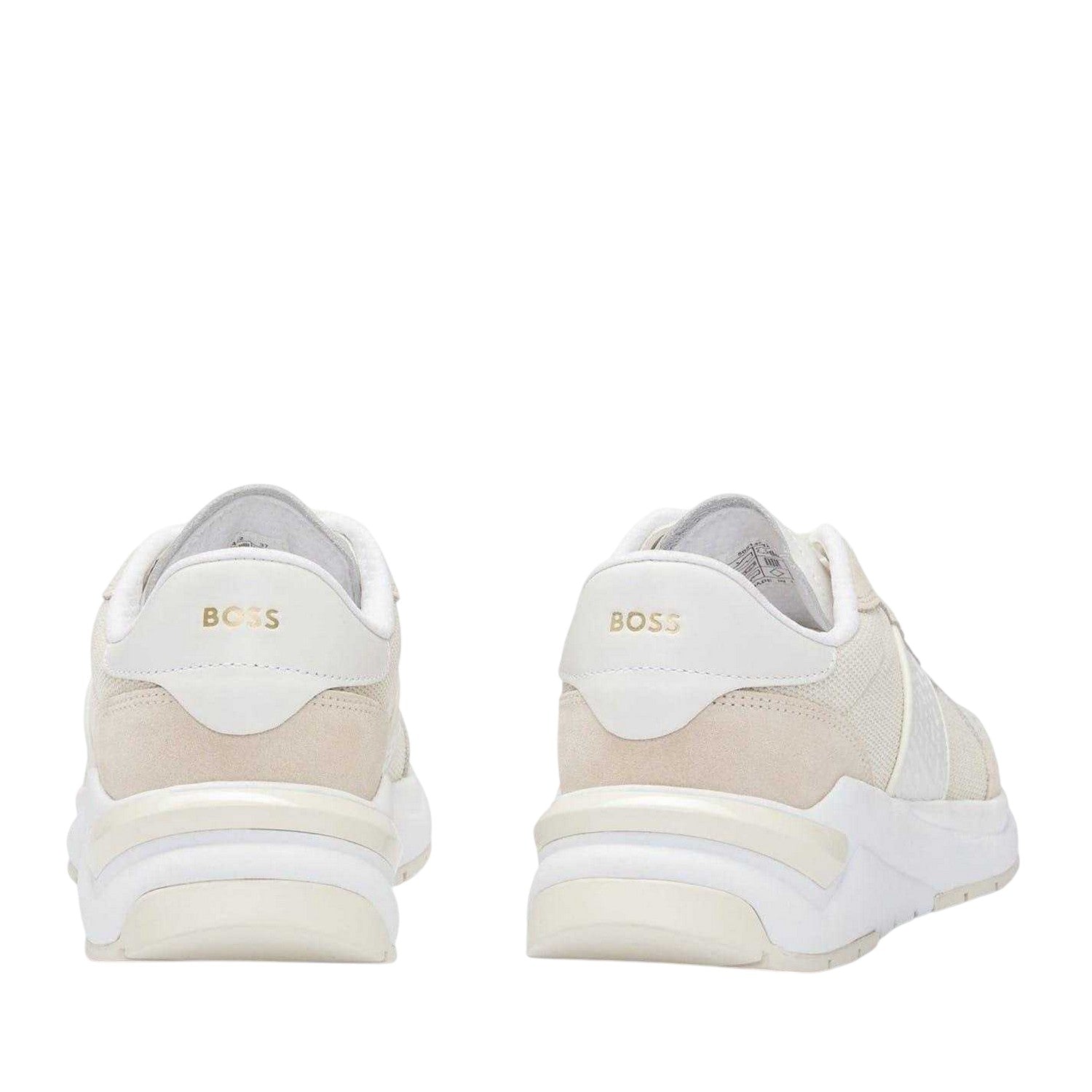 White - Back - Boss Womens-Ladies Skylar Suede Trainers