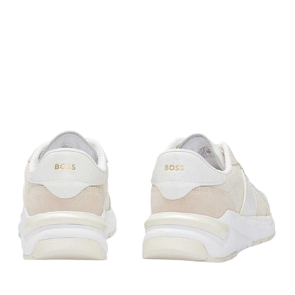White - Back - Boss Womens-Ladies Skylar Suede Trainers