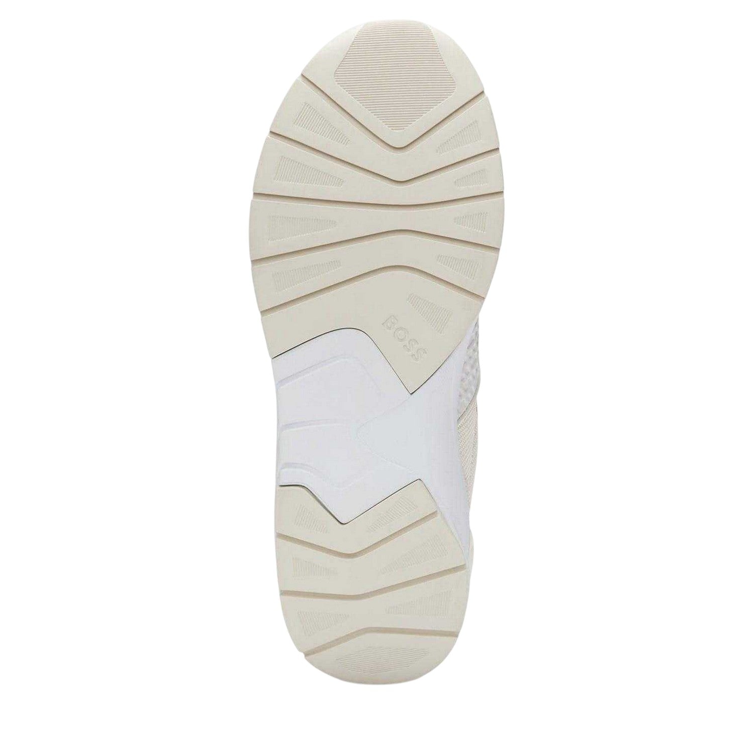 White - Side - Boss Womens-Ladies Skylar Suede Trainers