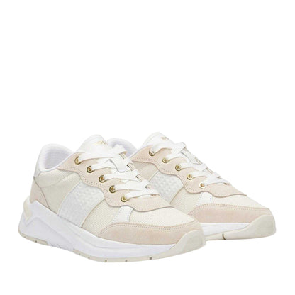 White - Lifestyle - Boss Womens-Ladies Skylar Suede Trainers