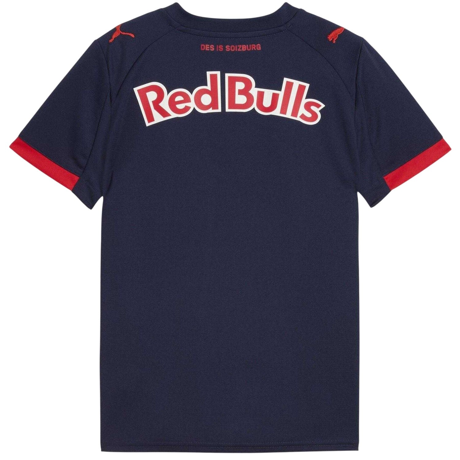 Navy-Red - Back - FC Red Bull Salzberg Childrens-Kids Puma Away Shirt
