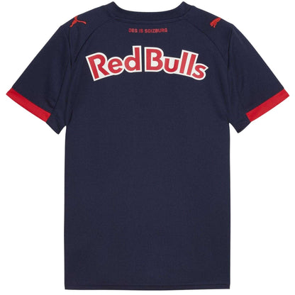 Navy-Red - Back - FC Red Bull Salzberg Childrens-Kids Puma Away Shirt