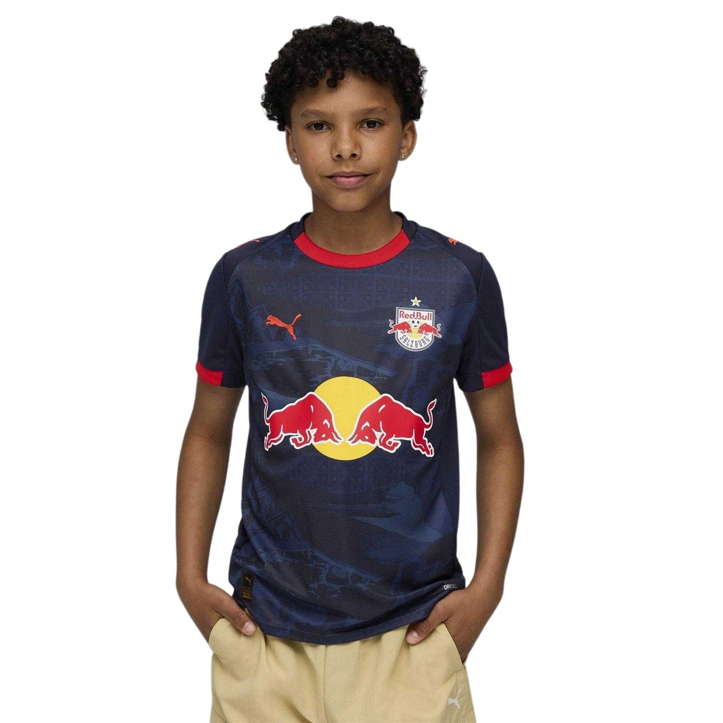 Navy-Red - Side - FC Red Bull Salzberg Childrens-Kids Puma Away Shirt