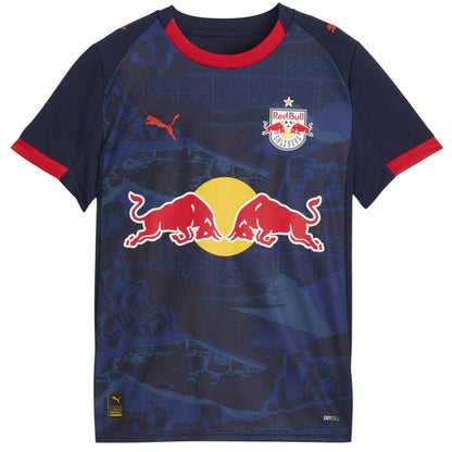 Navy-Red - Front - FC Red Bull Salzberg Childrens-Kids Puma Away Shirt