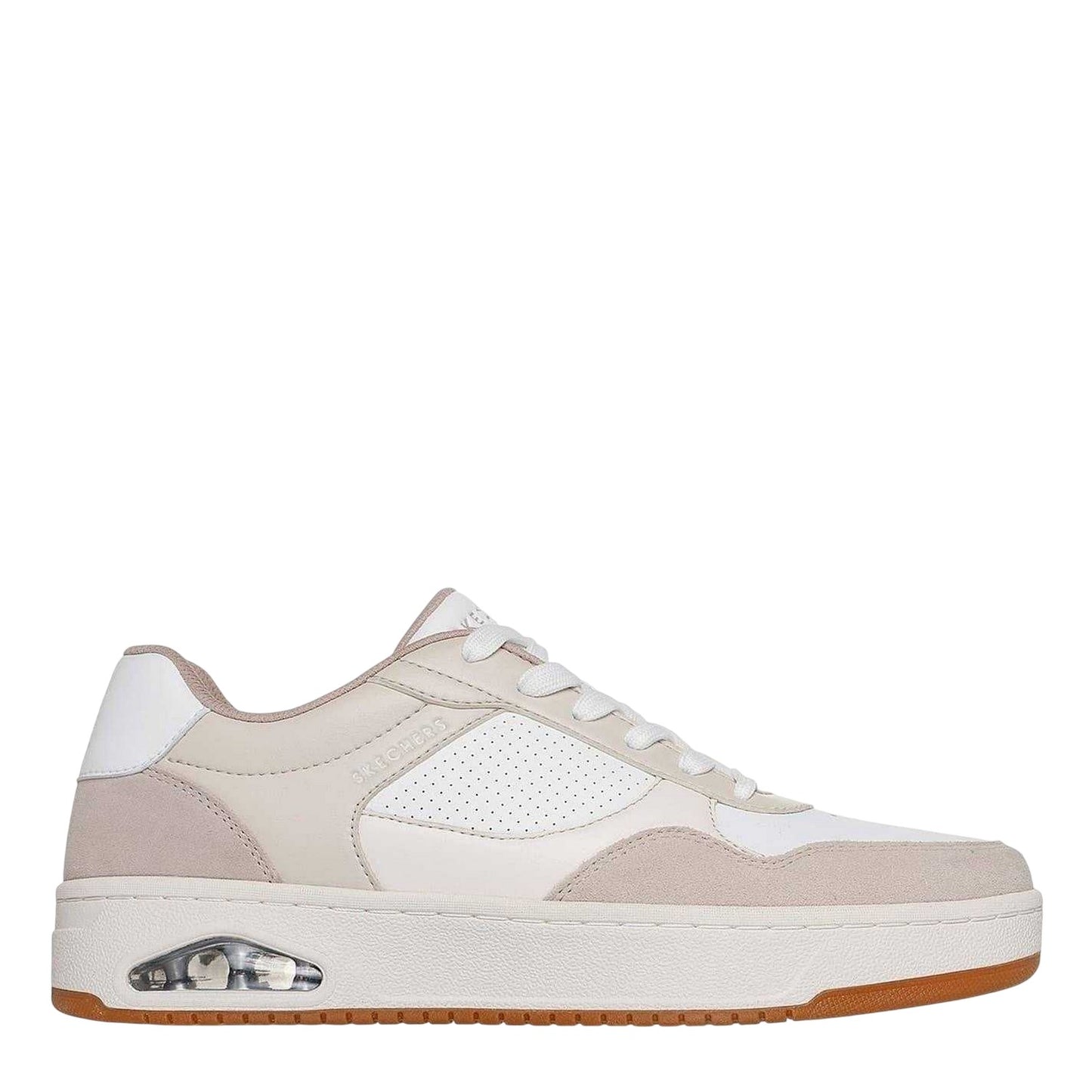 White - Back - Skechers Mens Uno Suede Skech-Air Flat Trainers
