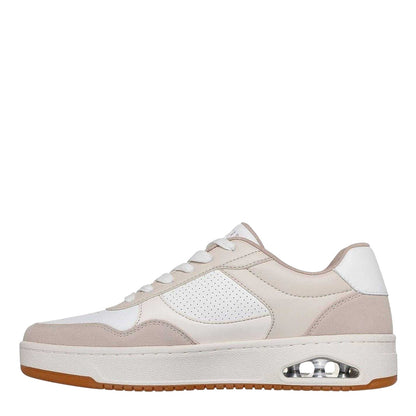 White - Side - Skechers Mens Uno Suede Skech-Air Flat Trainers