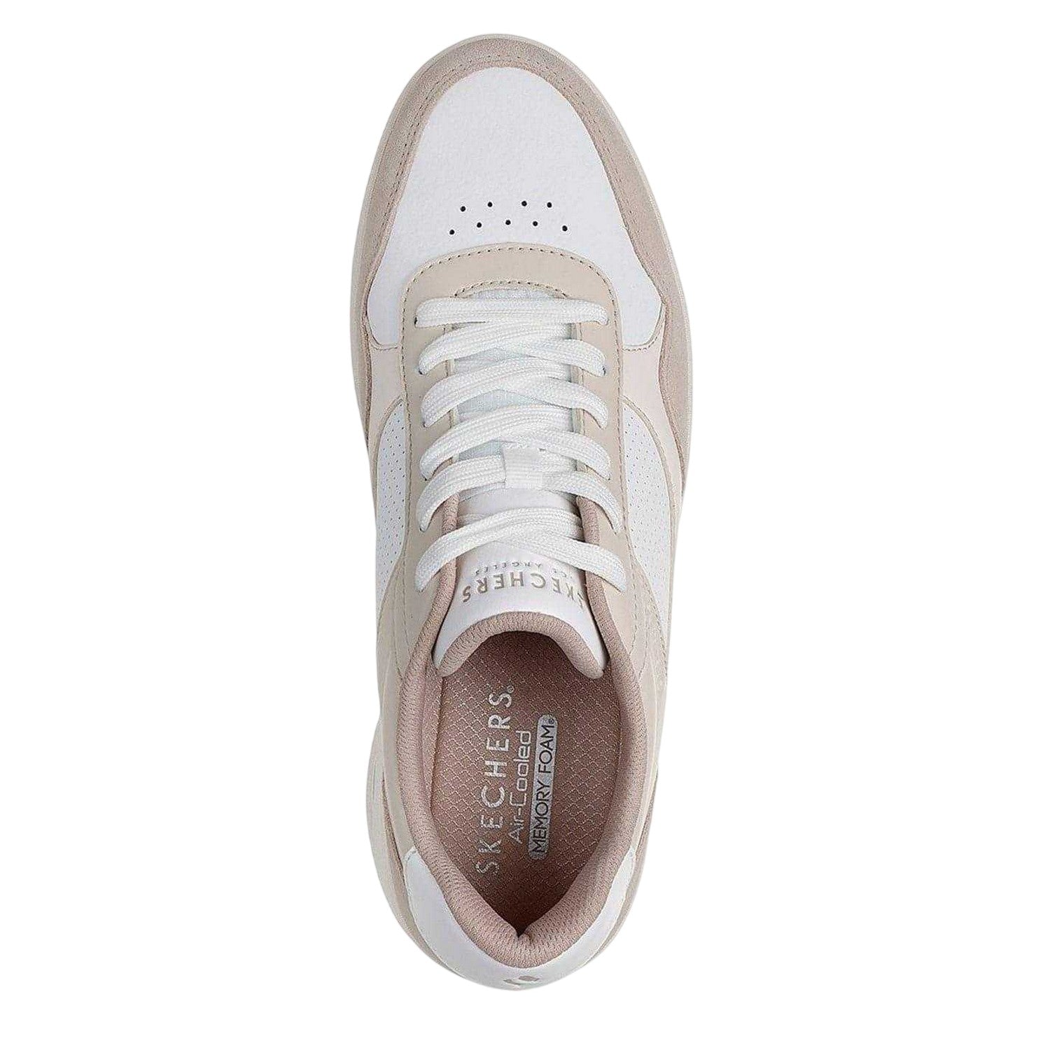 White - Lifestyle - Skechers Mens Uno Suede Skech-Air Flat Trainers