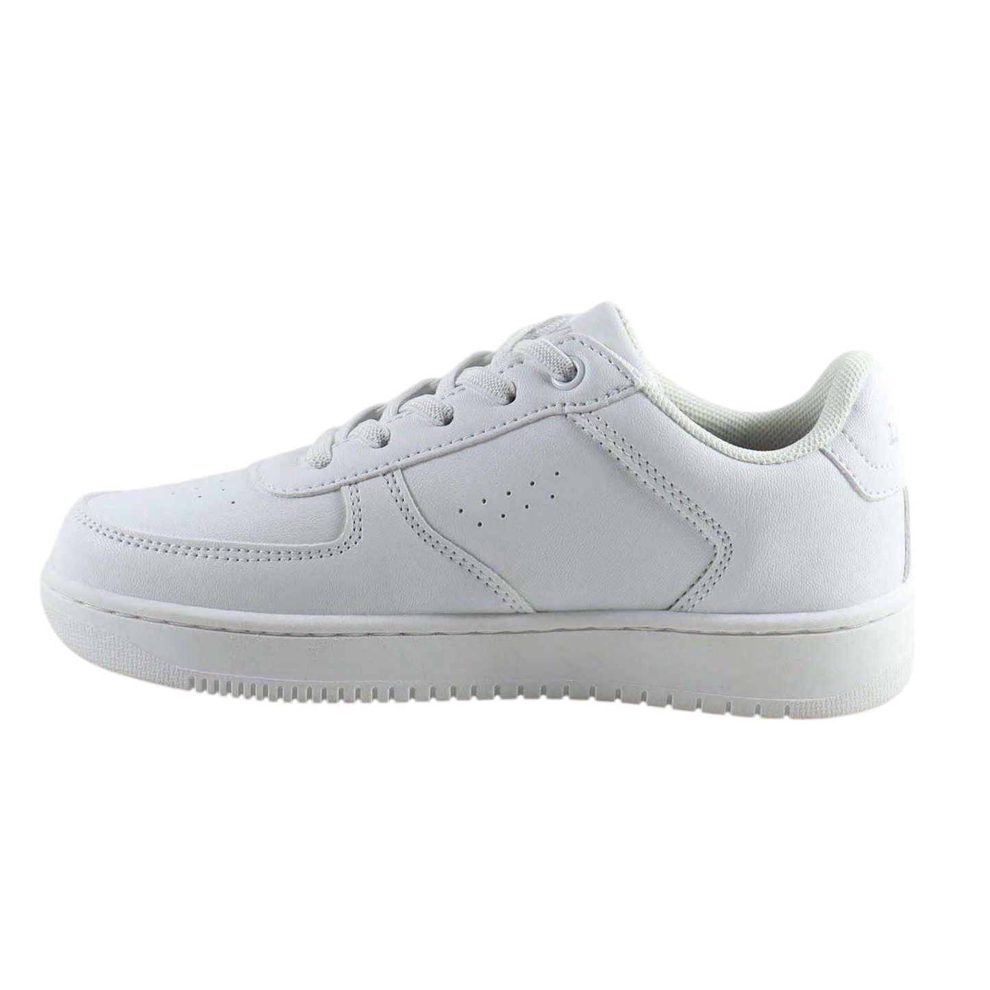 White - Side - Levis Childrens-Kids Union Leather Trainers