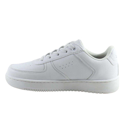 White - Side - Levis Childrens-Kids Union Leather Trainers