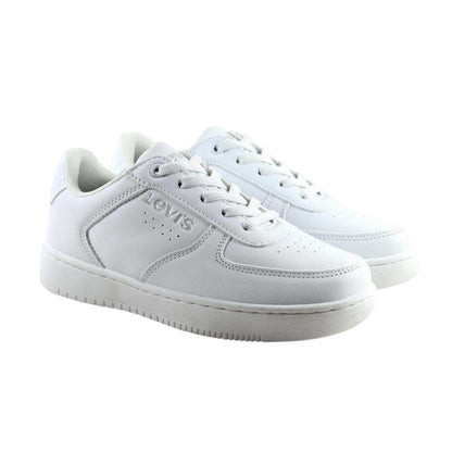 White - Lifestyle - Levis Childrens-Kids Union Leather Trainers