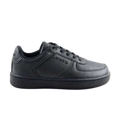 Black - Front - Levis Childrens-Kids Union Leather Trainers