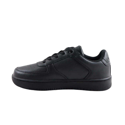 Black - Side - Levis Childrens-Kids Union Leather Trainers