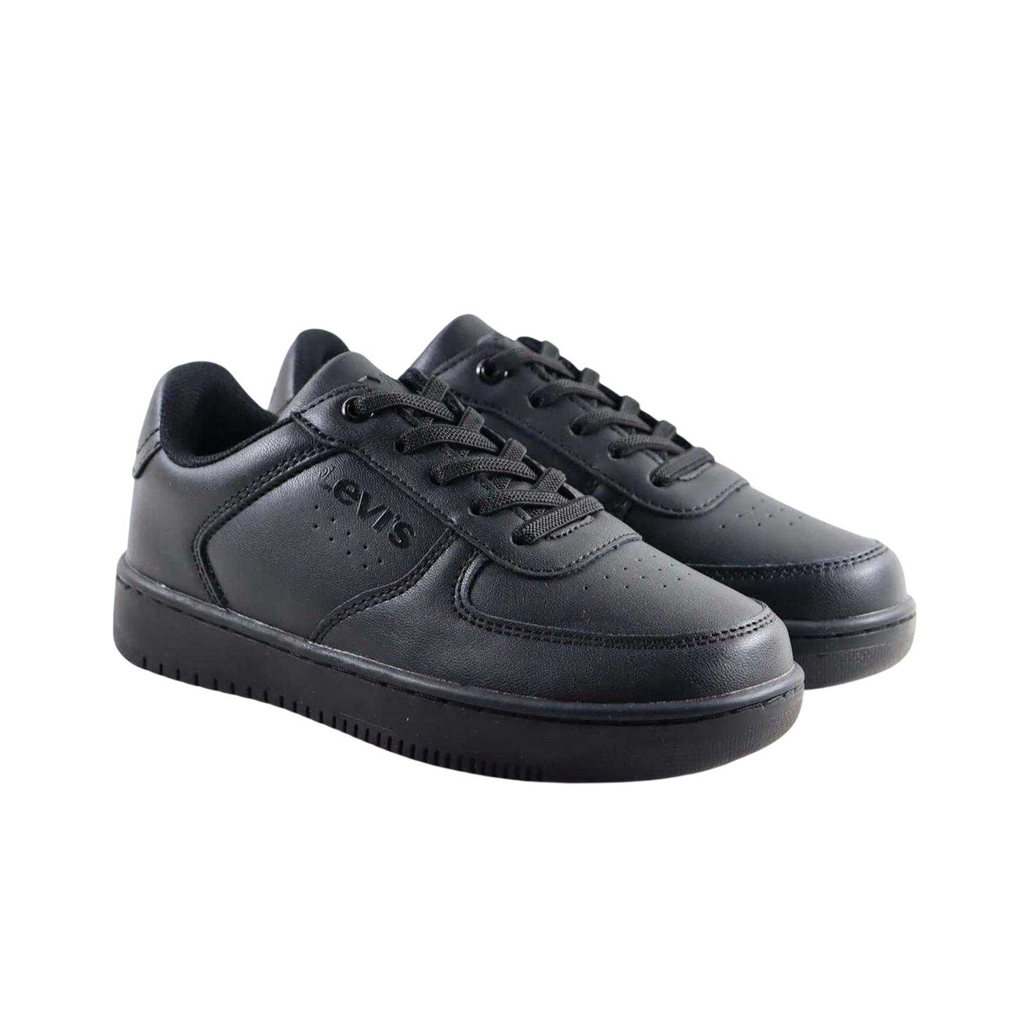 Black - Lifestyle - Levis Childrens-Kids Union Leather Trainers