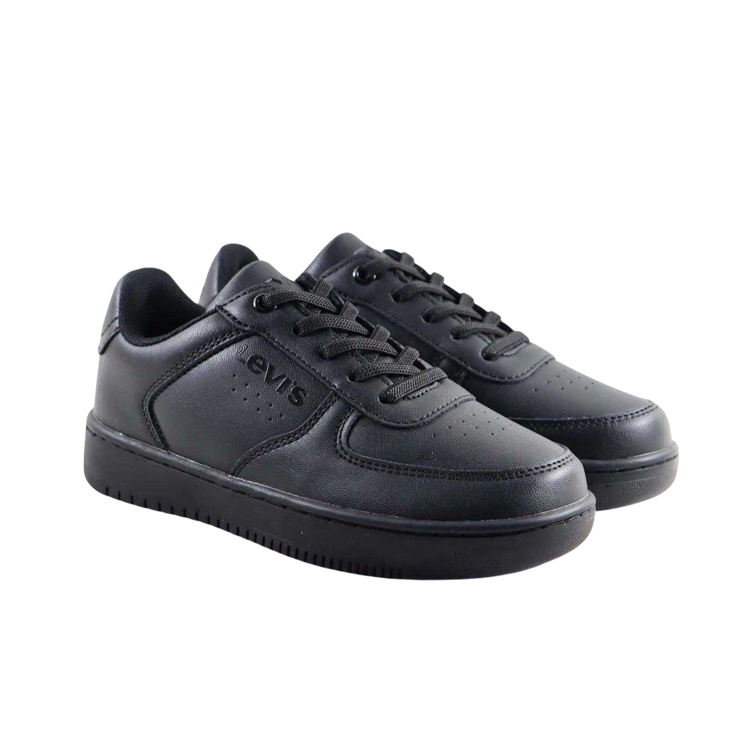Black - Lifestyle - Levis Childrens-Kids Union Leather Trainers