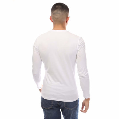 White - Back - Emporio Armani Mens Slim Long-Sleeved T-Shirt