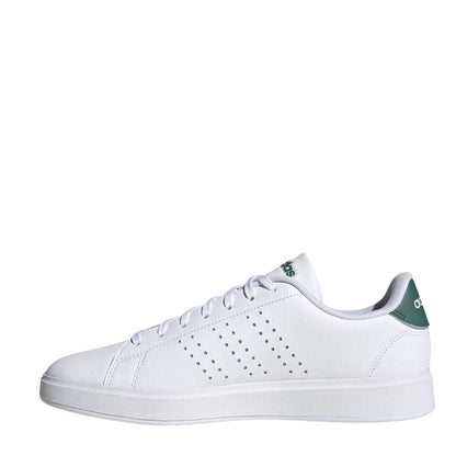 White-Green - Lifestyle - Adidas Mens Advantage Perforated Trainers