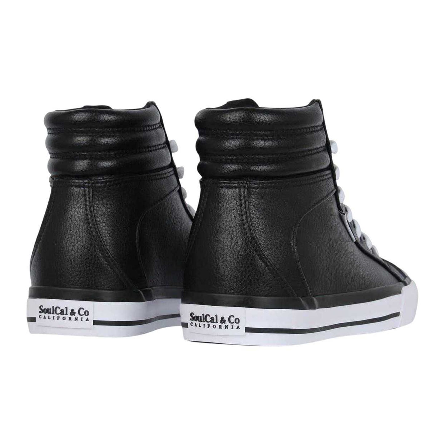 Black-White - Back - SoulCal Womens-Ladies Asti High Top Trainers