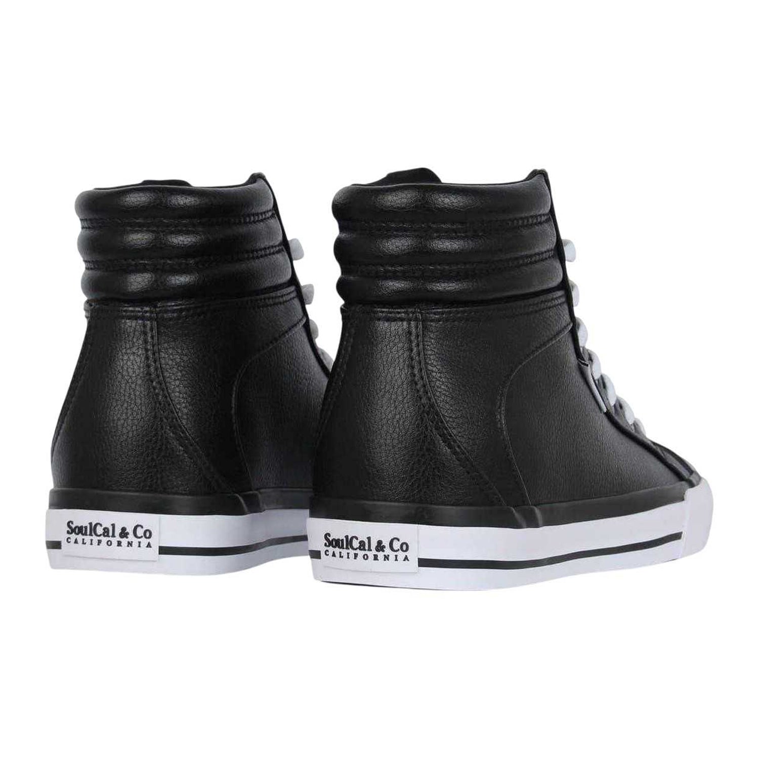 Black-White - Back - SoulCal Womens-Ladies Asti High Top Trainers