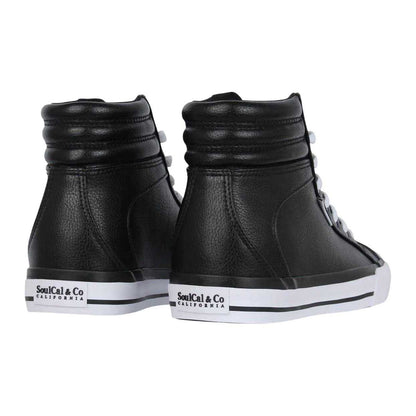 Black-White - Back - SoulCal Womens-Ladies Asti High Top Trainers