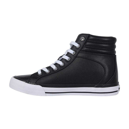 Black-White - Side - SoulCal Womens-Ladies Asti High Top Trainers
