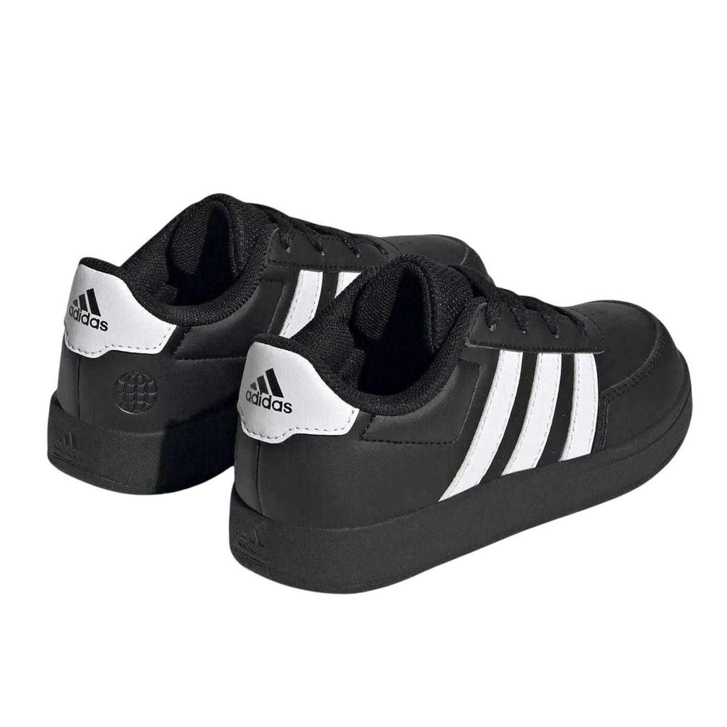 Black-Snow - Back - Adidas Childrens-Kids Breaknet 2.0 Flat Trainers