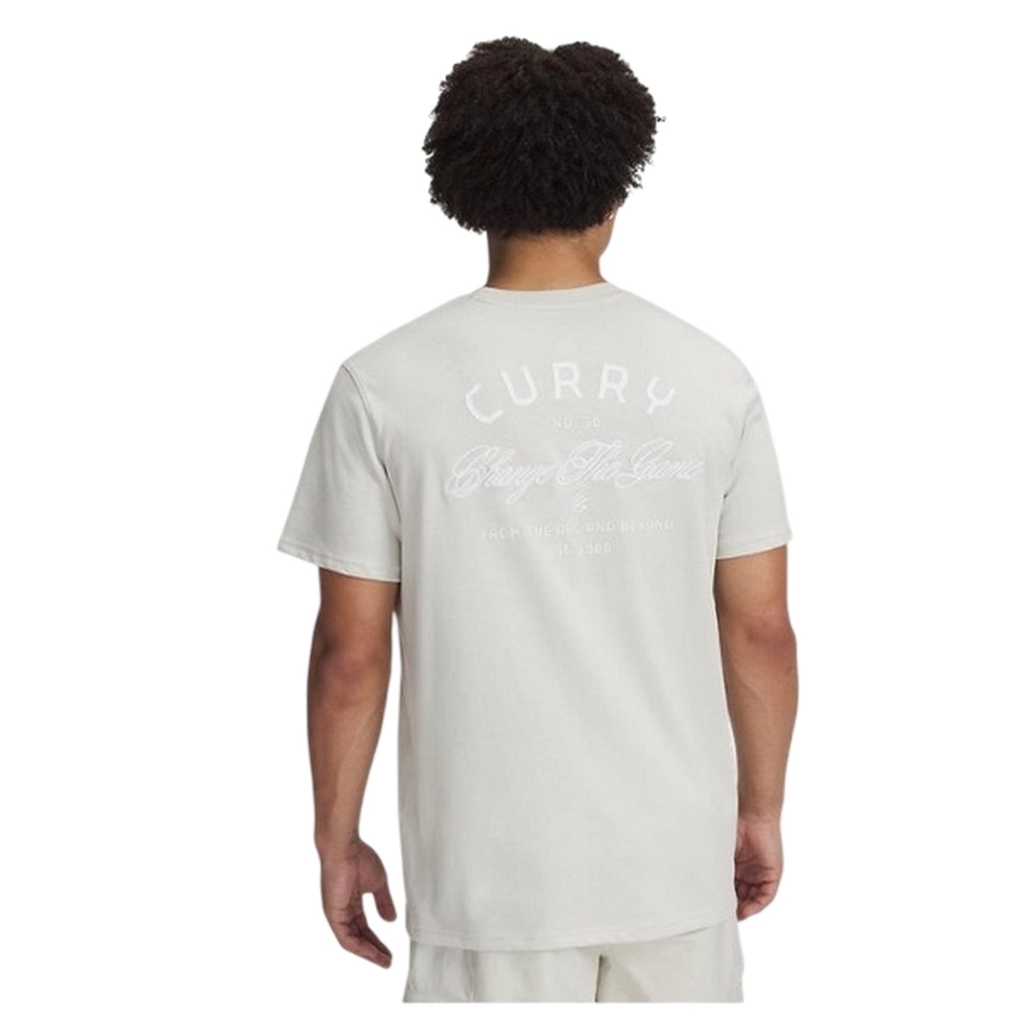 White - Back - Under Armour Mens Curry Logo Regular T-Shirt