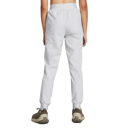 Grey - Back - Under Armour Womens-Ladies Rival Woven High Rise Trousers