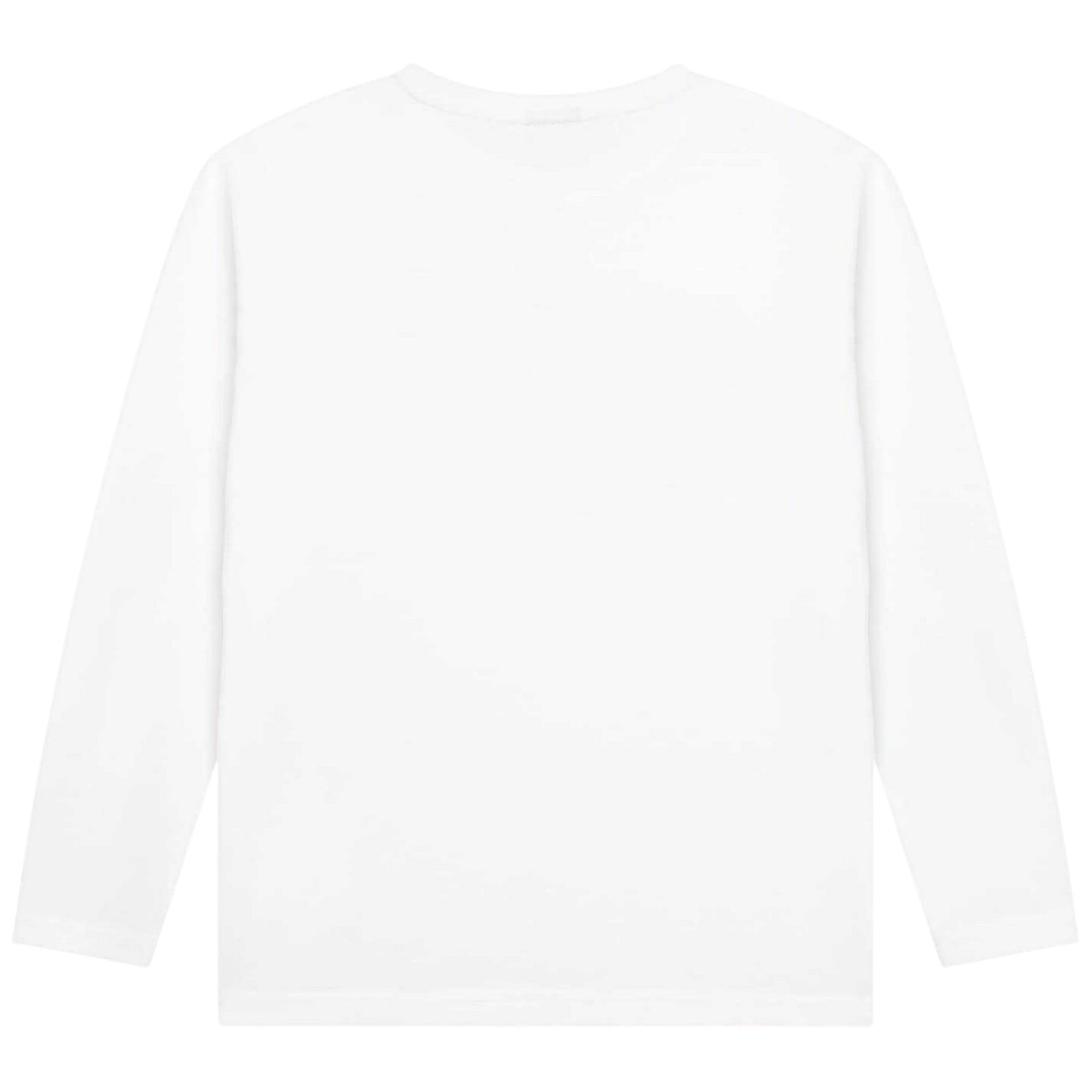 White - Back - Boss Boys Logo Long-Sleeved T-Shirt