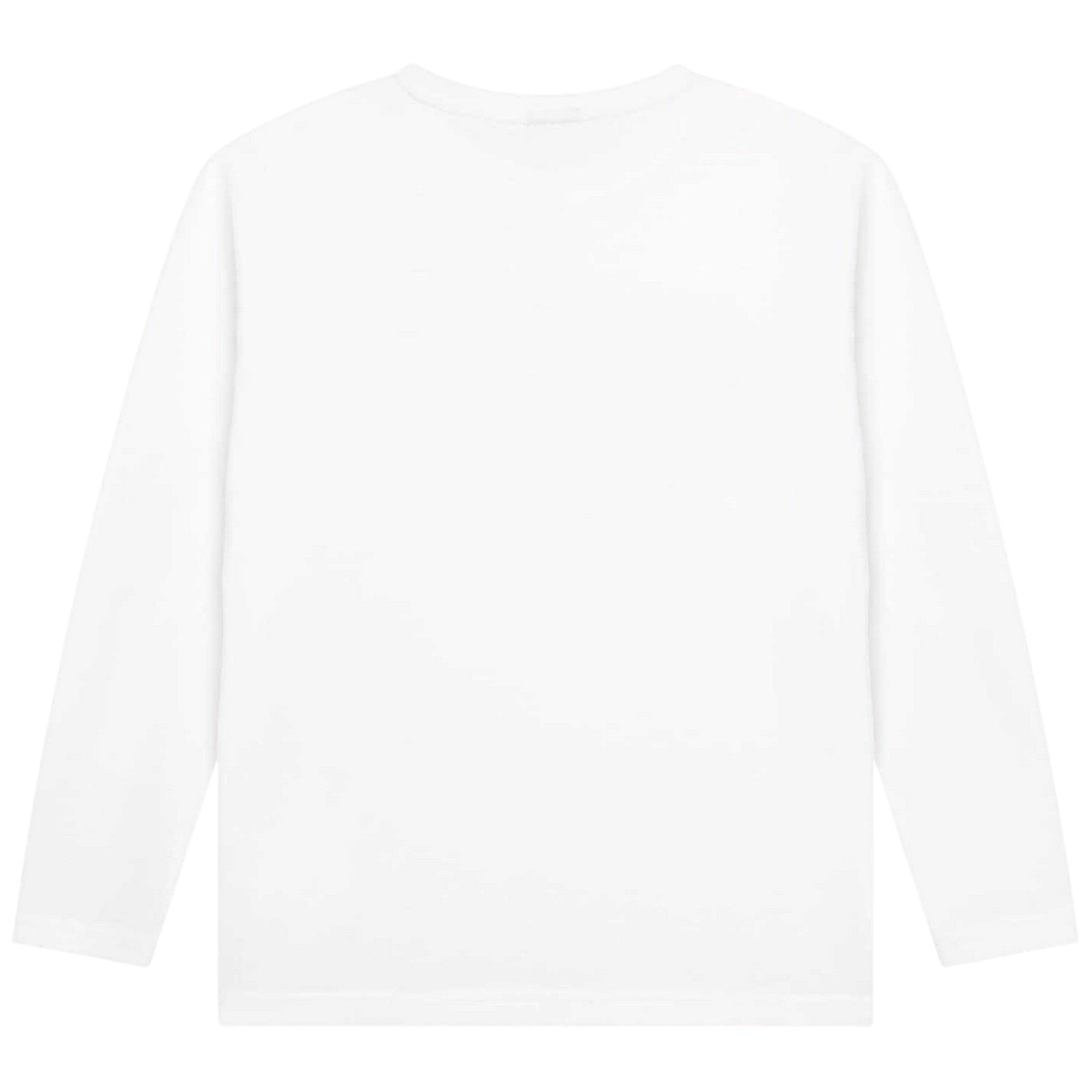 White - Back - Boss Boys Logo Long-Sleeved T-Shirt