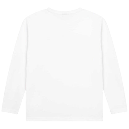 White - Back - Boss Boys Logo Long-Sleeved T-Shirt