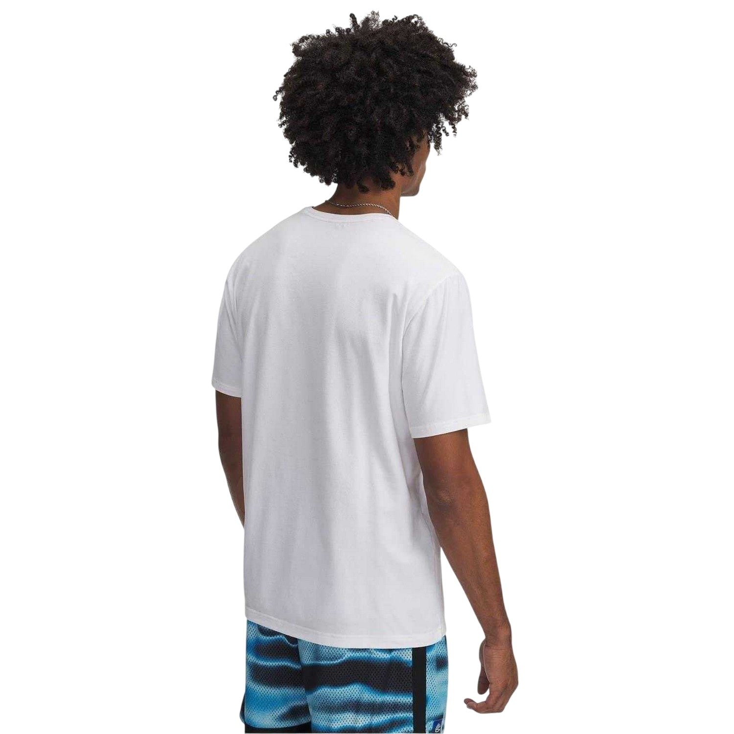 White-Black - Back - Under Armour Mens Curry Playable T-Shirt