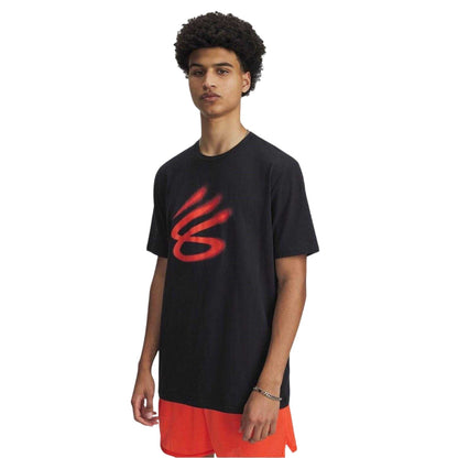 Black-Red - Front - Under Armour Mens Curry Playable T-Shirt