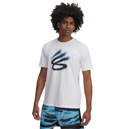 White-Black - Front - Under Armour Mens Curry Playable T-Shirt