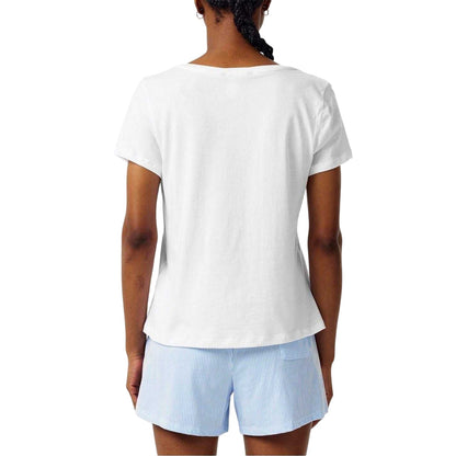 White - Back - Ralph Lauren Womens-Ladies Plain V Neck T-Shirt