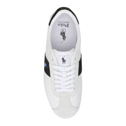 White-Blue - Side - Ralph Lauren Mens Court Vulc Leather Trainers