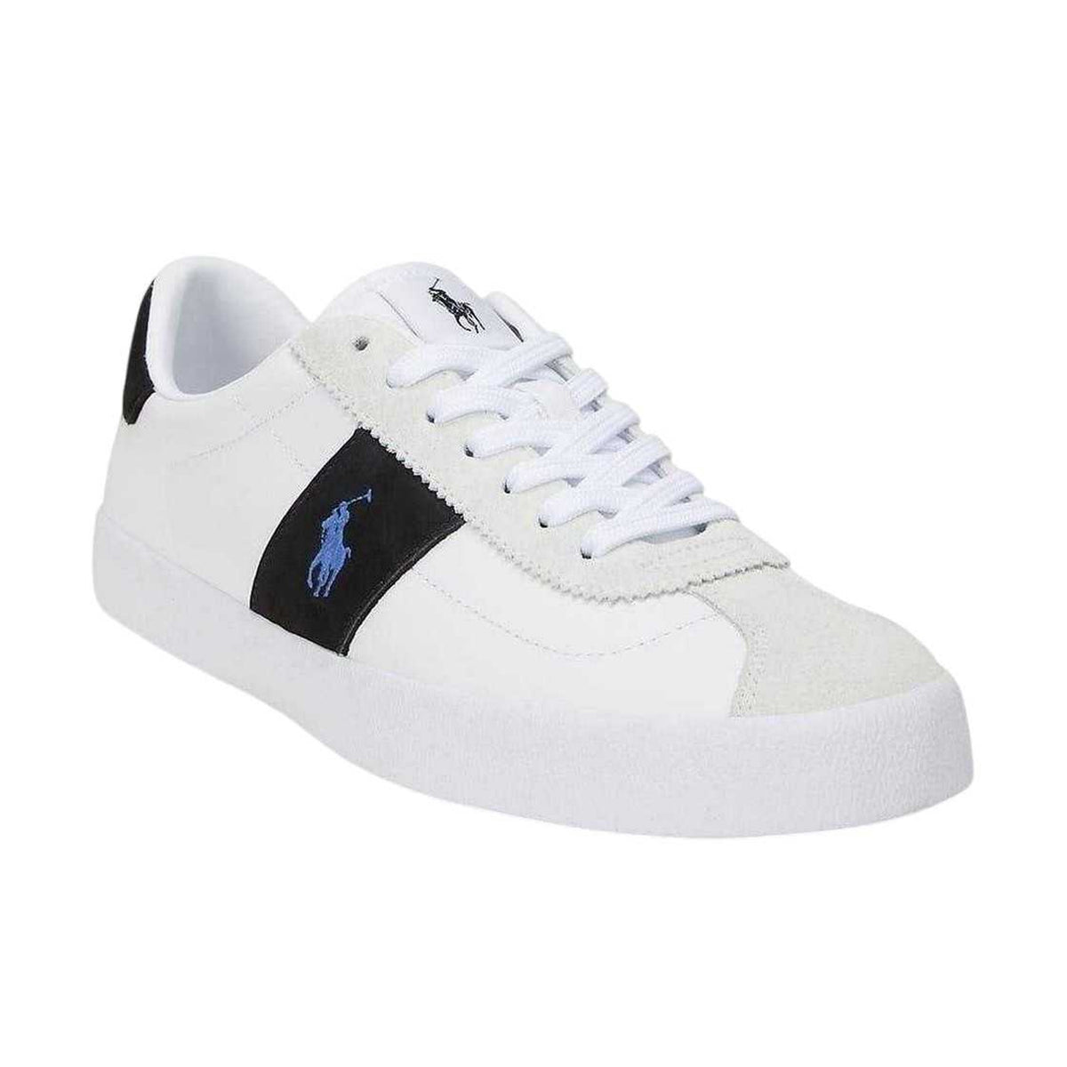 White-Blue - Lifestyle - Ralph Lauren Mens Court Vulc Leather Trainers