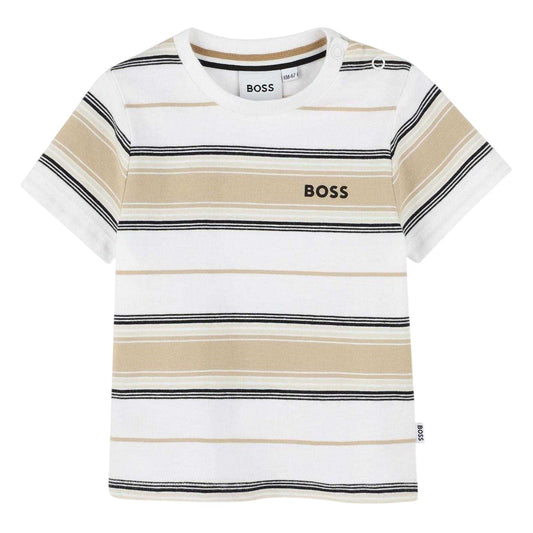 Sand - Front - Boss Baby Striped Regular T-Shirt