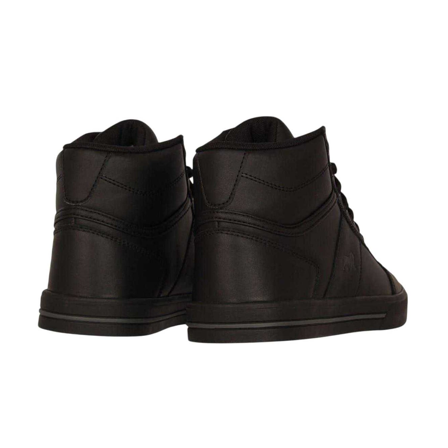Black-Charcoal - Back - Lonsdale Childrens-Kids Canons Leather Flat Trainers