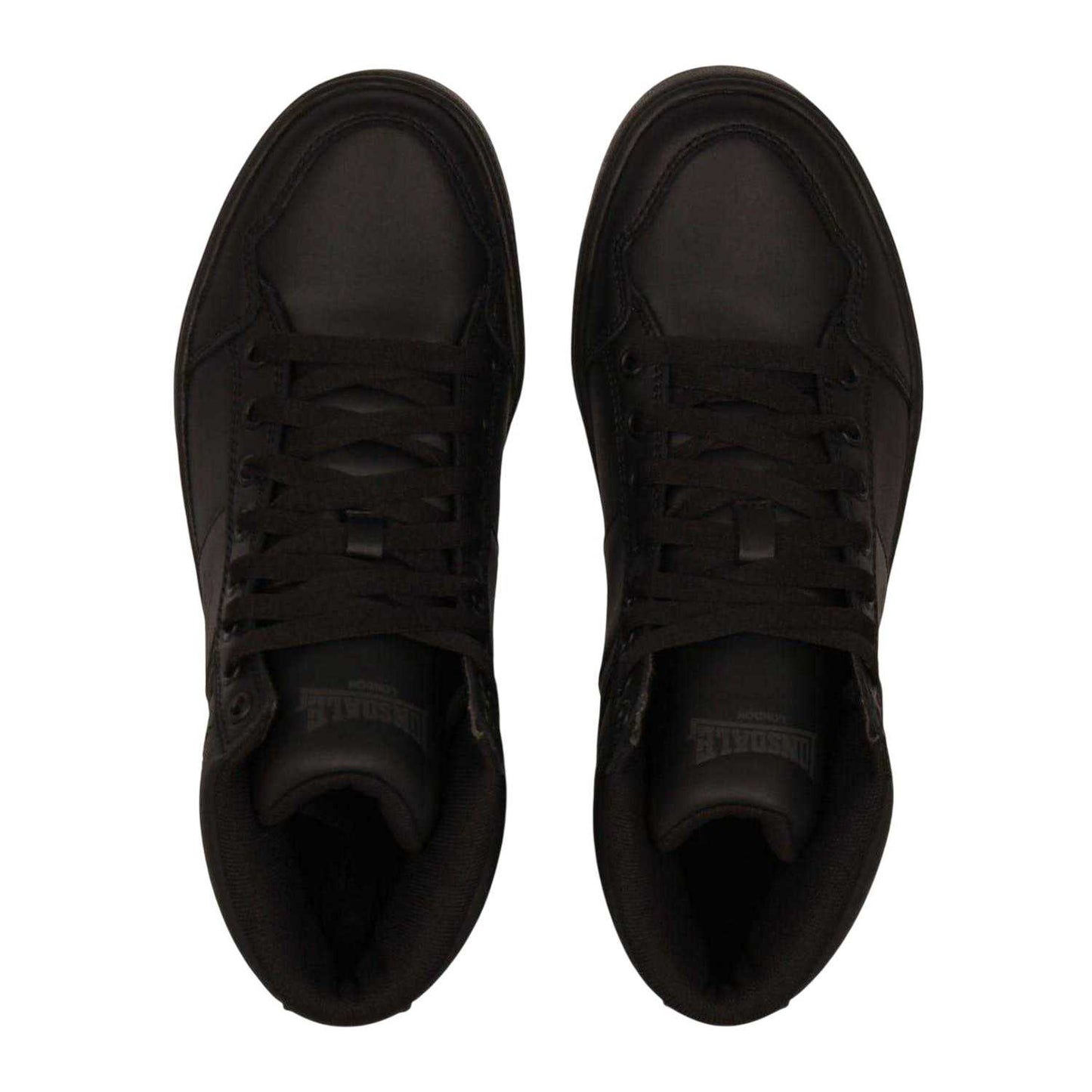 Black-Charcoal - Lifestyle - Lonsdale Childrens-Kids Canons Leather Flat Trainers