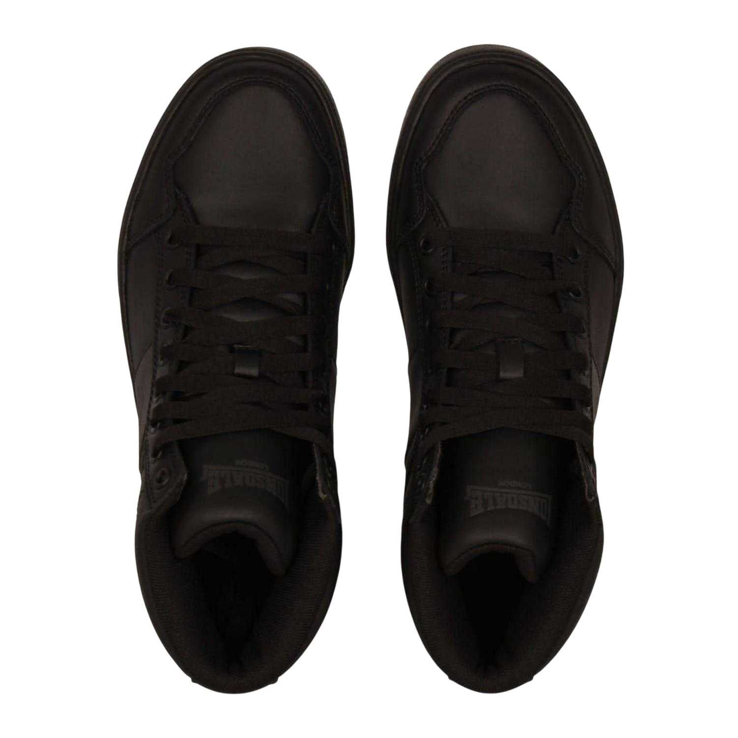 Black-Charcoal - Lifestyle - Lonsdale Childrens-Kids Canons Leather Flat Trainers