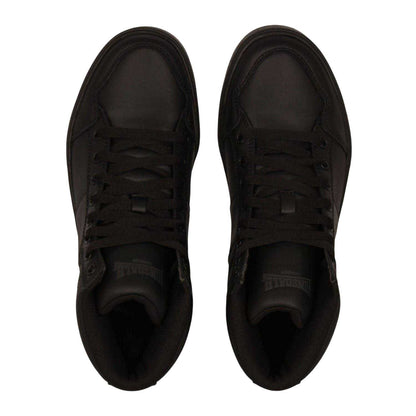Black-Charcoal - Lifestyle - Lonsdale Childrens-Kids Canons Leather Flat Trainers