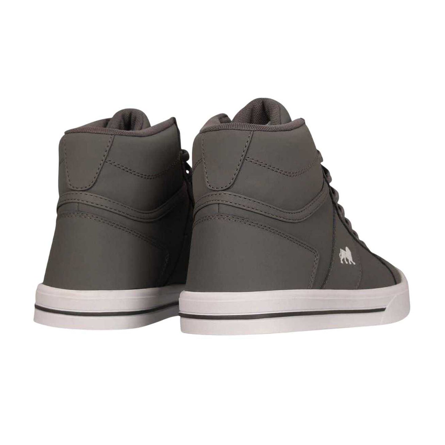 Grey-White - Back - Lonsdale Childrens-Kids Canons Leather Flat Trainers