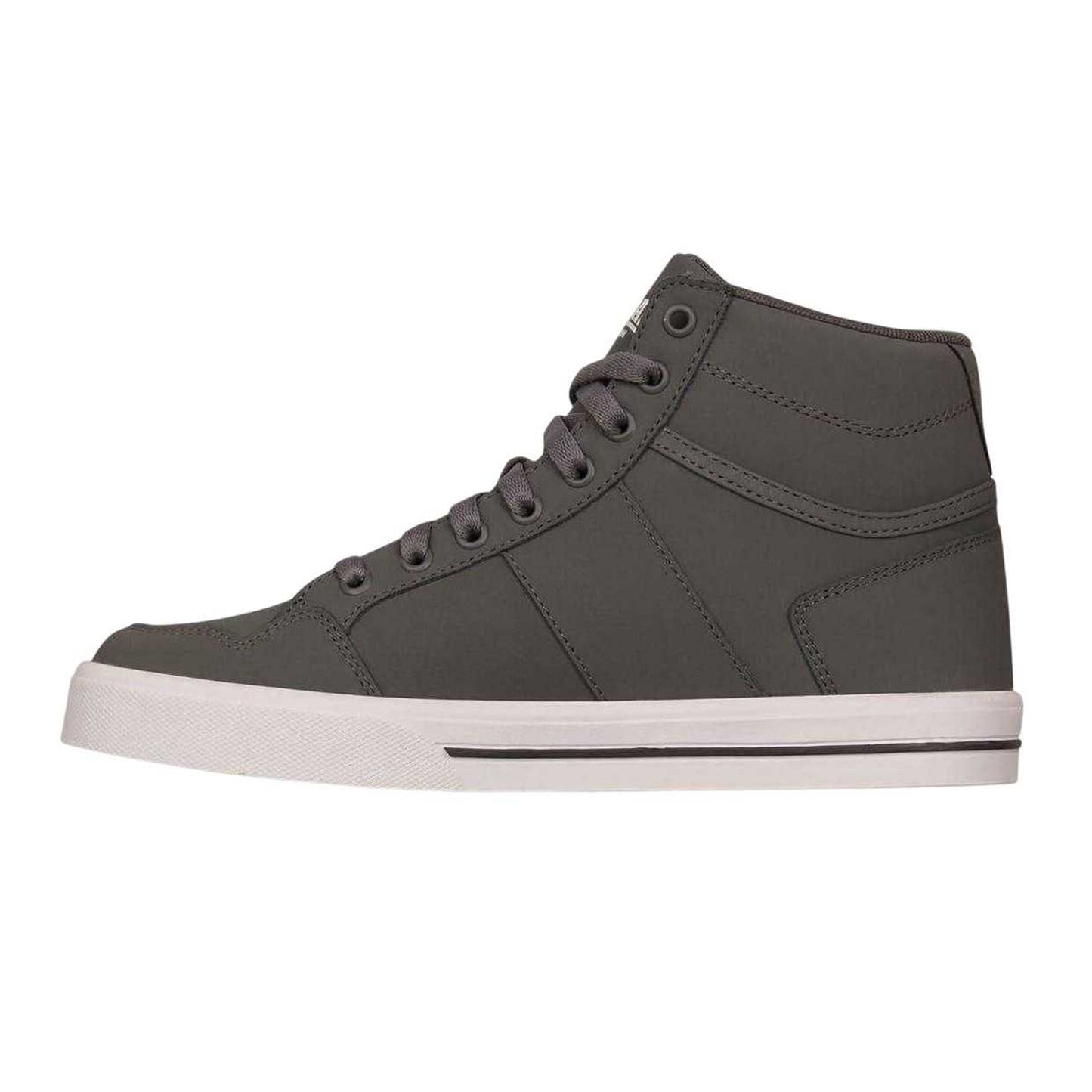 Grey-White - Side - Lonsdale Childrens-Kids Canons Leather Flat Trainers