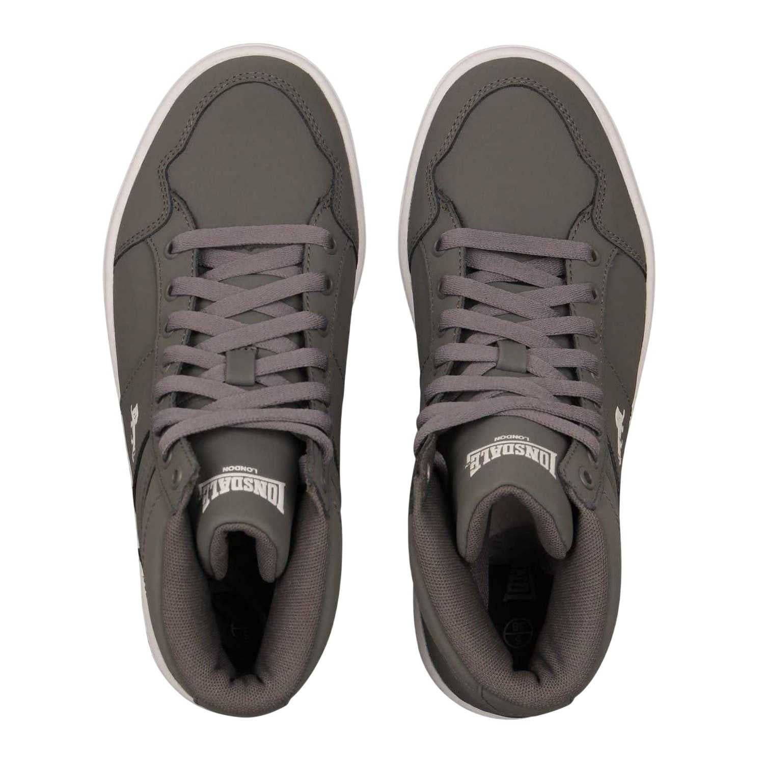 Grey-White - Lifestyle - Lonsdale Childrens-Kids Canons Leather Flat Trainers