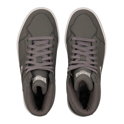 Grey-White - Lifestyle - Lonsdale Childrens-Kids Canons Leather Flat Trainers