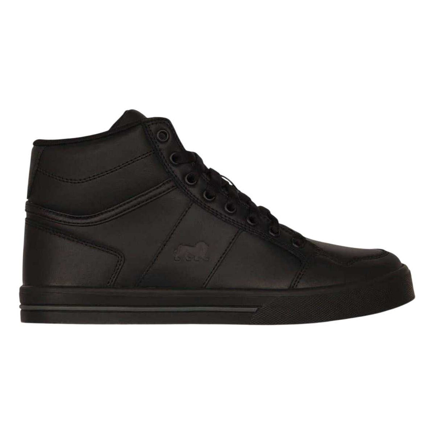 Black-Charcoal - Front - Lonsdale Childrens-Kids Canons Leather Flat Trainers