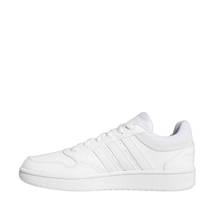 White - Pack Shot - Adidas Womens-Ladies Hoops 3.0 Trainers